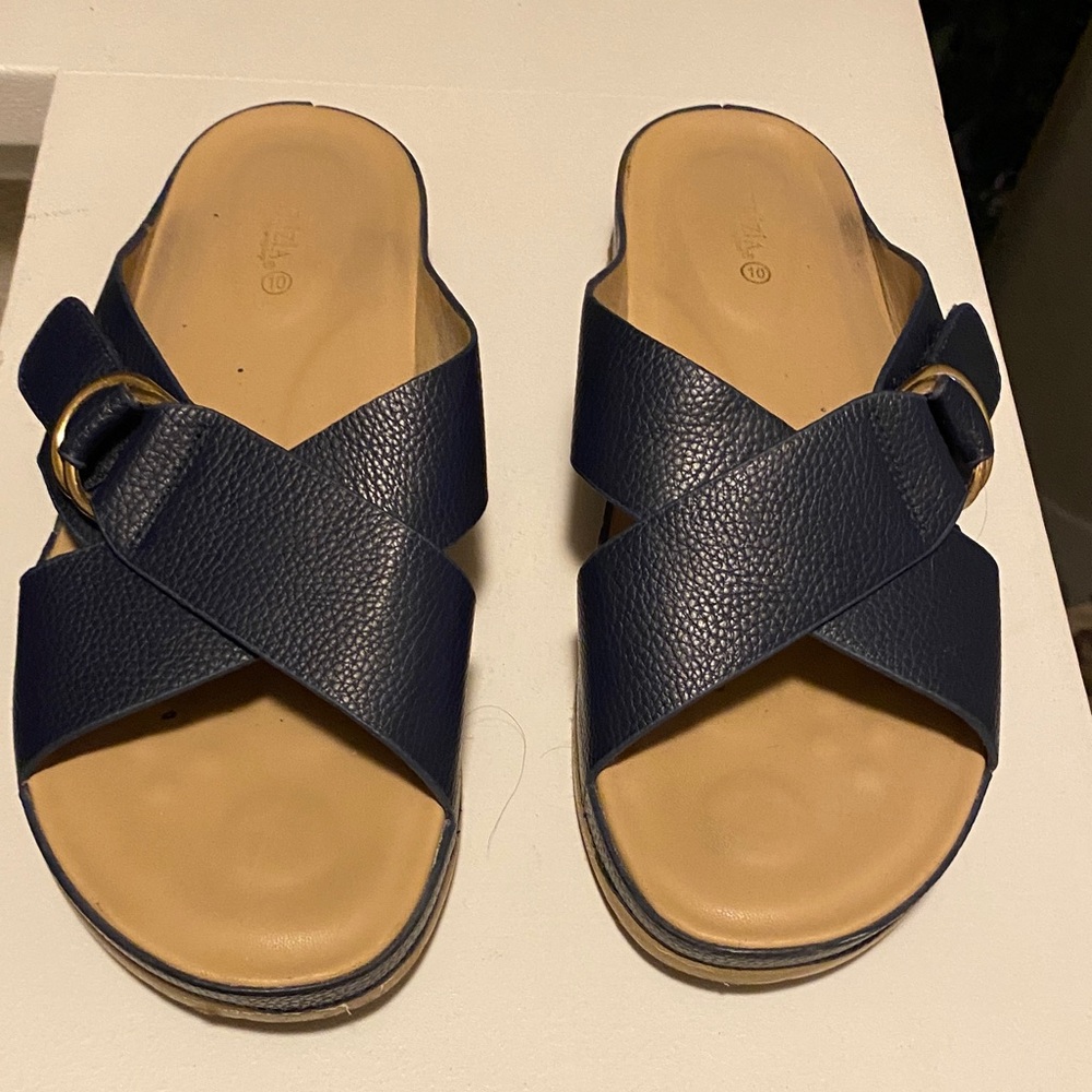 Elegant Navy Blue Women's Sandals